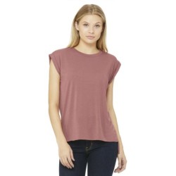 Buy Bella + Canvas 8804 Ladies Flowy Muscle T-Shirt with Rolled Cuff | ApparelChoice.ca