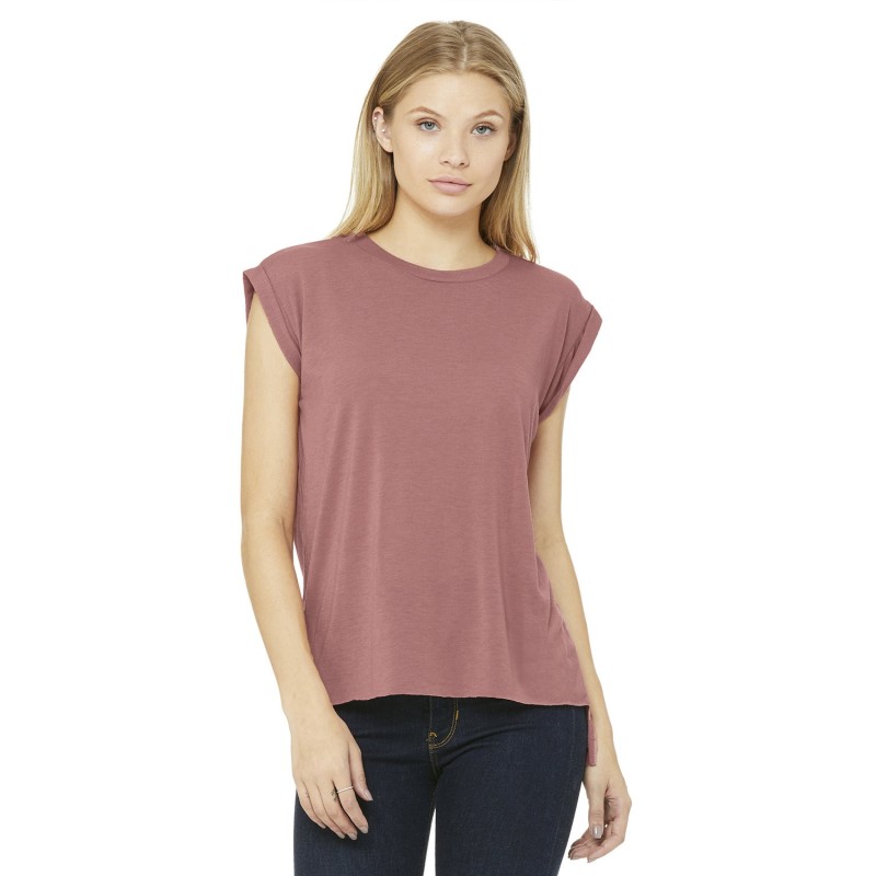 Buy Bella + Canvas 8804 Ladies Flowy Muscle T-Shirt with Rolled Cuff | ApparelChoice.ca