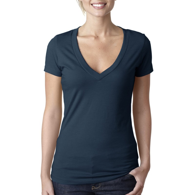 Buy Next Level Apparel 6640 Ladies CVC Deep V-Neck T-Shirt | ApparelChoice.ca