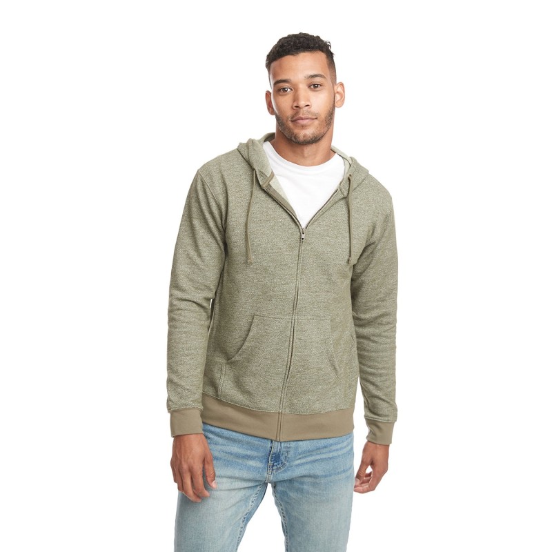 Buy Next Level Apparel 9600 Adult Pacifica Denim Fleece Full-Zip Hooded Sweatshirt | ApparelChoice.ca
