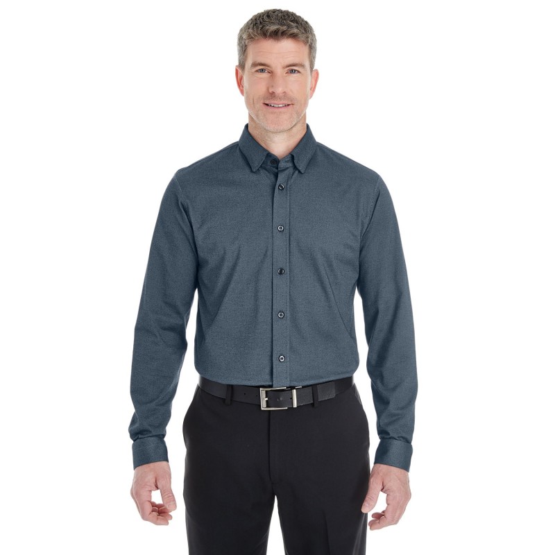 Buy Devon & Jones DG230 Men's Central Cotton Blend Melange Button-Down | ApparelChoice.ca