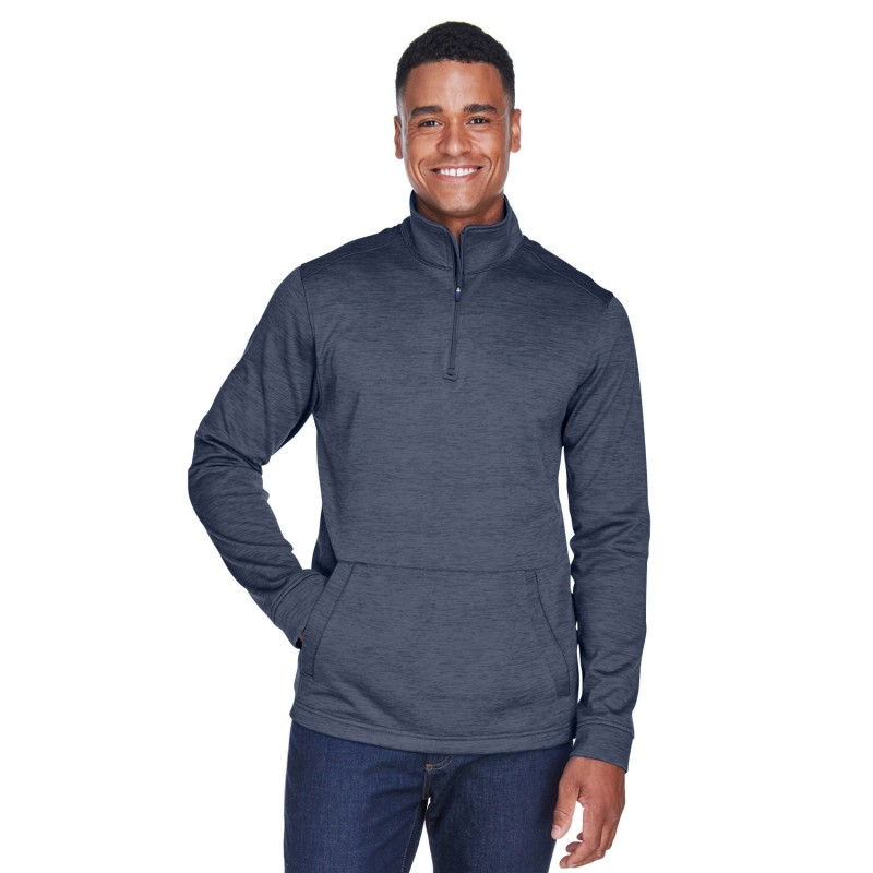 Buy Devon & Jones DG798 Men's Newbury Melange Fleece Quarter-Zip | ApparelChoice.ca