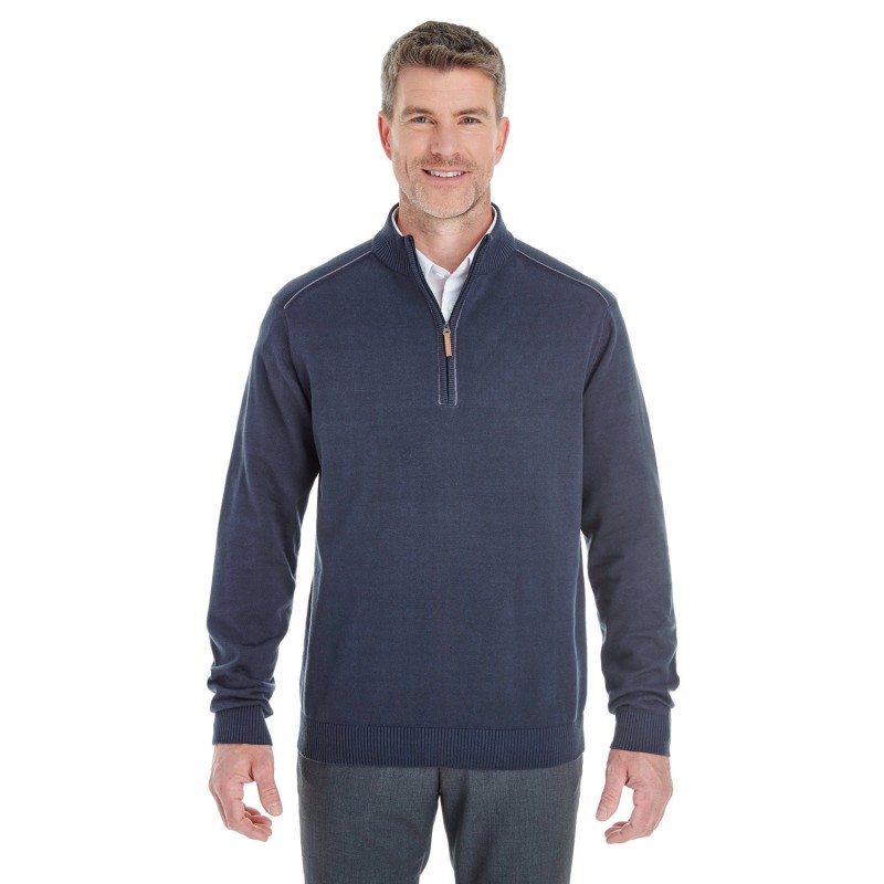 Buy Devon & Jones DG478 Men's Manchester Fully-Fashioned Quarter-Zip Sweater | ApparelChoice.ca