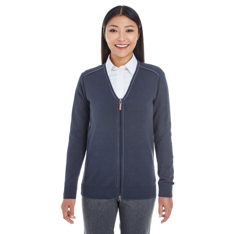 Buy Devon & Jones DG478W Ladies Manchester Fully-Fashioned Full-Zip Cardigan Sweater | ApparelChoice.ca