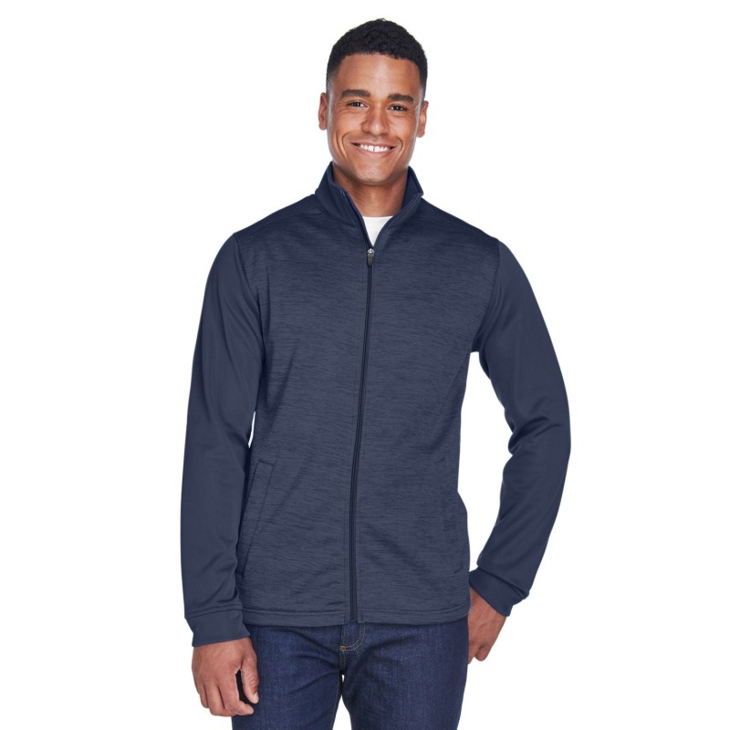 Buy Devon & Jones DG796 Men's Newbury Colorblock Melange Fleece Full-Zip | ApparelChoice.ca