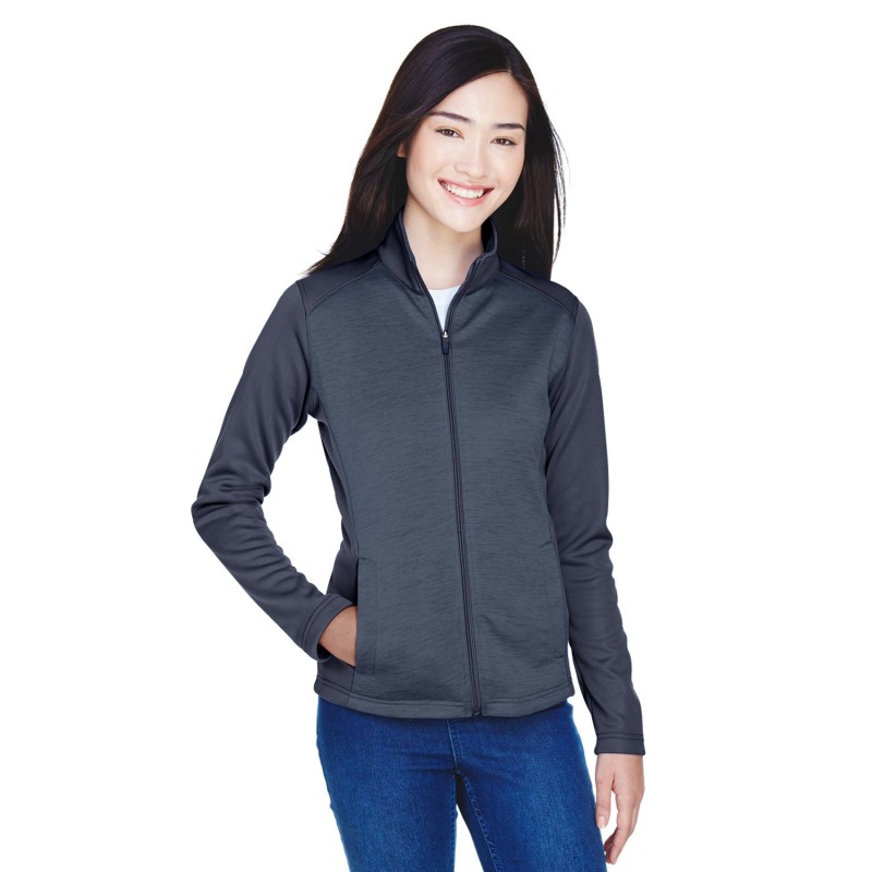 Buy Devon & Jones DG796W Ladies Newbury Colorblock Melange Fleece Full-Zip | ApparelChoice.ca