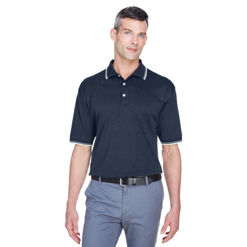 Buy Devon & Jones D140 Men's Tipped Perfect Pima Interlock Polo | ApparelChoice.ca