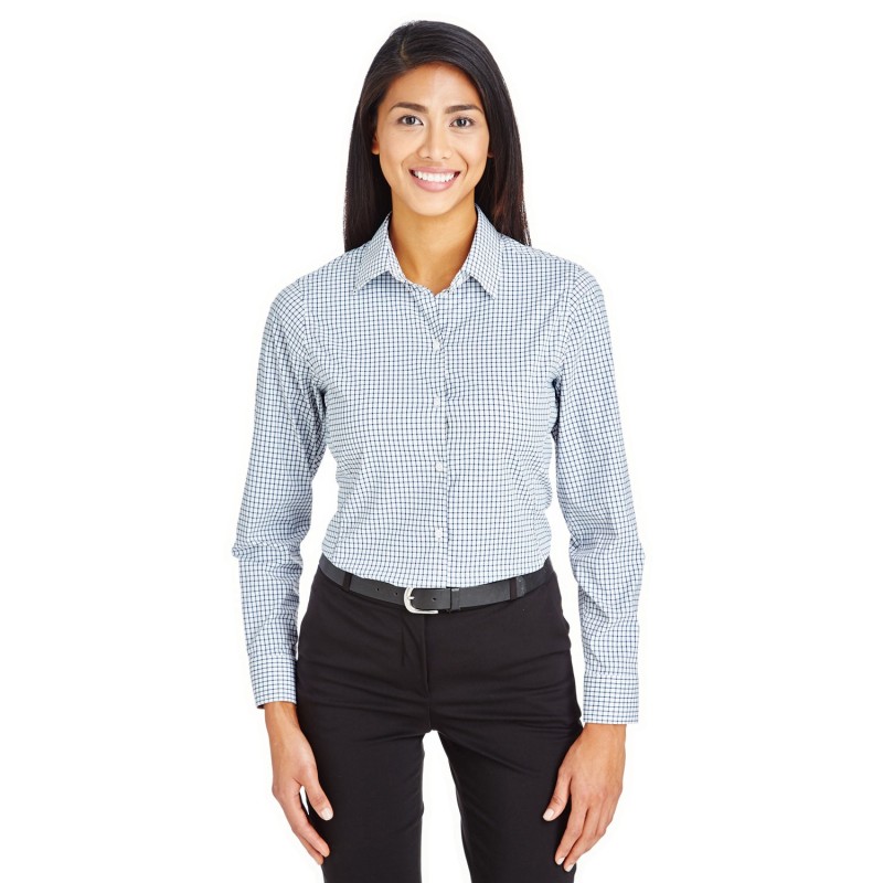 Buy Devon & Jones DG540W CrownLux Performance Ladies Micro Windowpane Woven Shirt | ApparelChoice.ca
