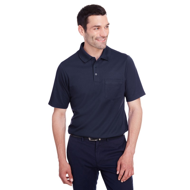 Buy Devon & Jones DG20P Men's CrownLux Performance Plaited Polo with Pocket | ApparelChoice.ca