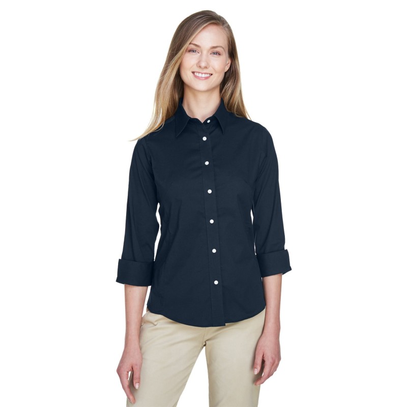 Buy Devon & Jones DP625W Ladies Perfect Fit 3/4-Sleeve Stretch Poplin Blouse | ApparelChoice.ca