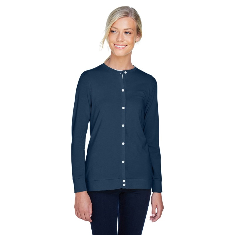 Buy Devon & Jones DP181W Ladies Perfect Fit Ribbon Cardigan | ApparelChoice.ca