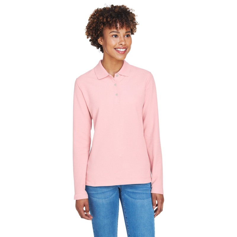 Buy Devon & Jones D110W Ladies Pima Pique Long-Sleeve Polo | ApparelChoice.ca