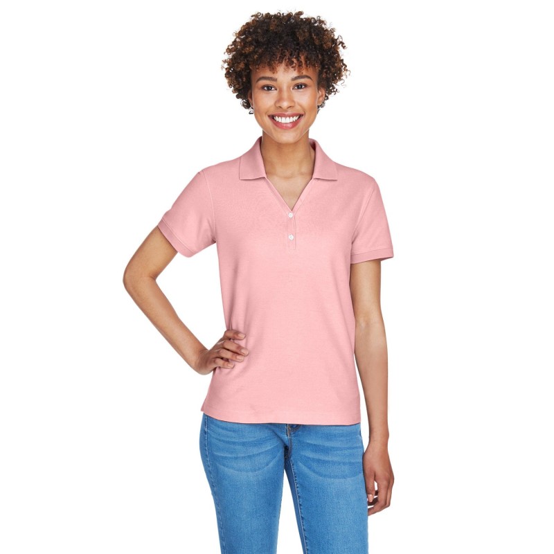 Buy Devon & Jones D100W Ladies Pima Pique Y-Collar Polo | ApparelChoice.ca