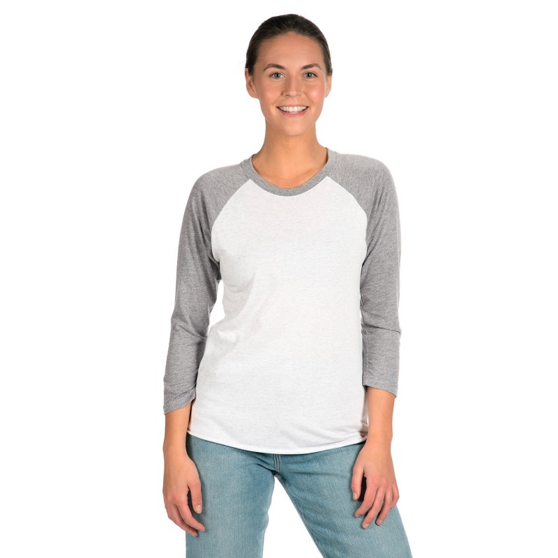 Buy Next Level Apparel 6051 Unisex Triblend 3/4-Sleeve Raglan | ApparelChoice.ca