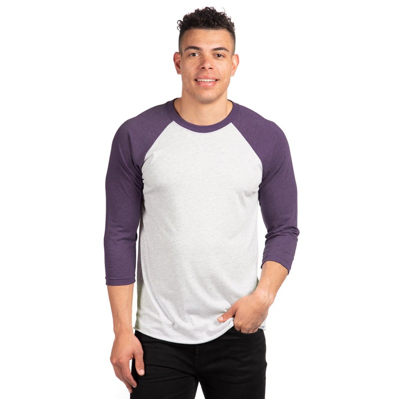 Buy Next Level Apparel 6051 Unisex Triblend 3/4-Sleeve Raglan | ApparelChoice.ca
