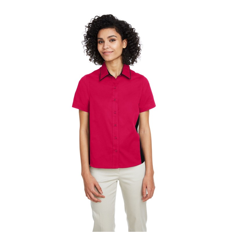Buy Harriton M586W Ladies Flash IL Colorblock Short Sleeve Shirt | ApparelChoice.ca