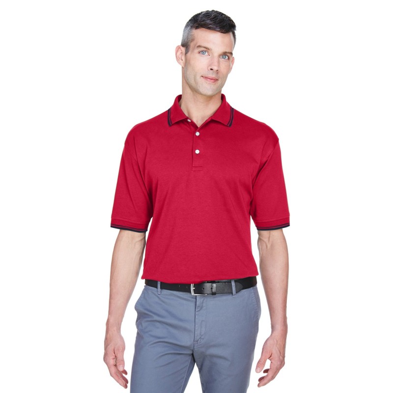 Buy Devon & Jones D140 Men's Tipped Perfect Pima Interlock Polo | ApparelChoice.ca