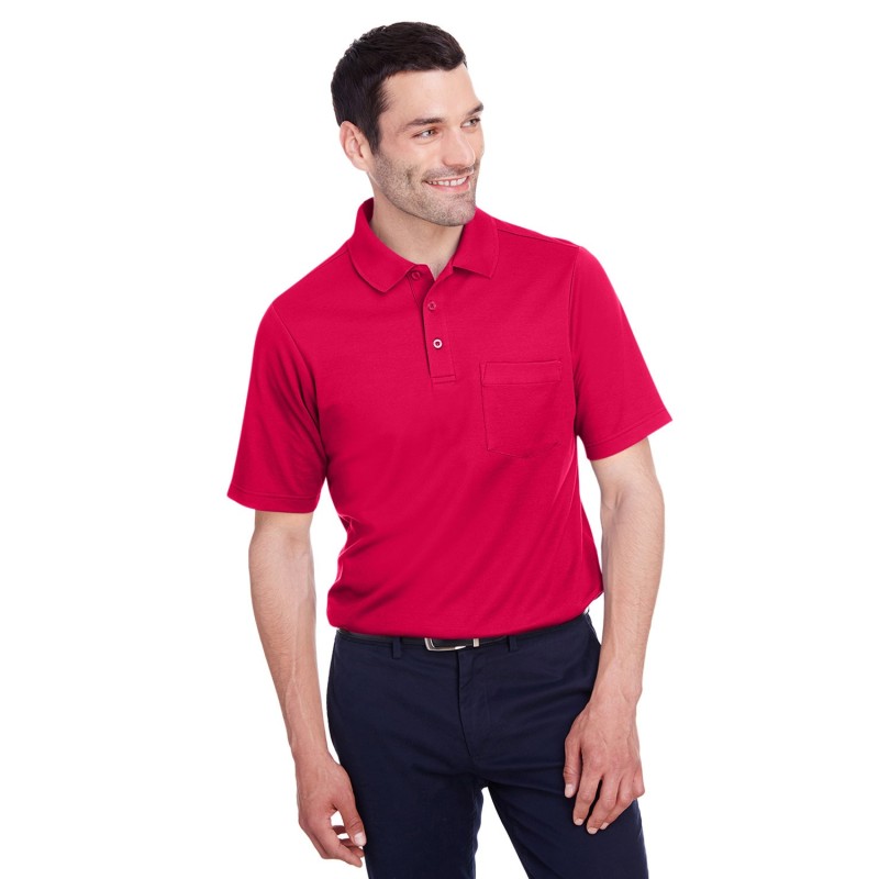 Buy Devon & Jones DG20P Men's CrownLux Performance Plaited Polo with Pocket | ApparelChoice.ca