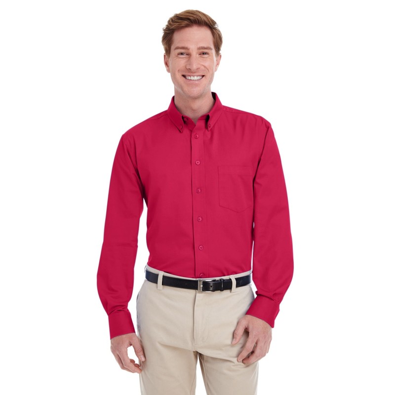Buy Harriton M581 Men's Foundation 100% Cotton Long-Sleeve Twill Shirt with Teflon | ApparelChoice.ca