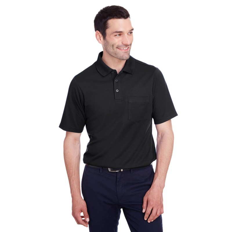 Buy Devon & Jones DG20P Men's CrownLux Performance Plaited Polo with Pocket | ApparelChoice.ca