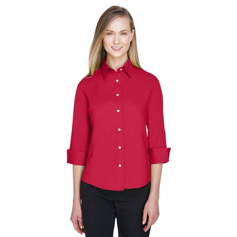 Buy Devon & Jones DP625W Ladies Perfect Fit 3/4-Sleeve Stretch Poplin Blouse | ApparelChoice.ca
