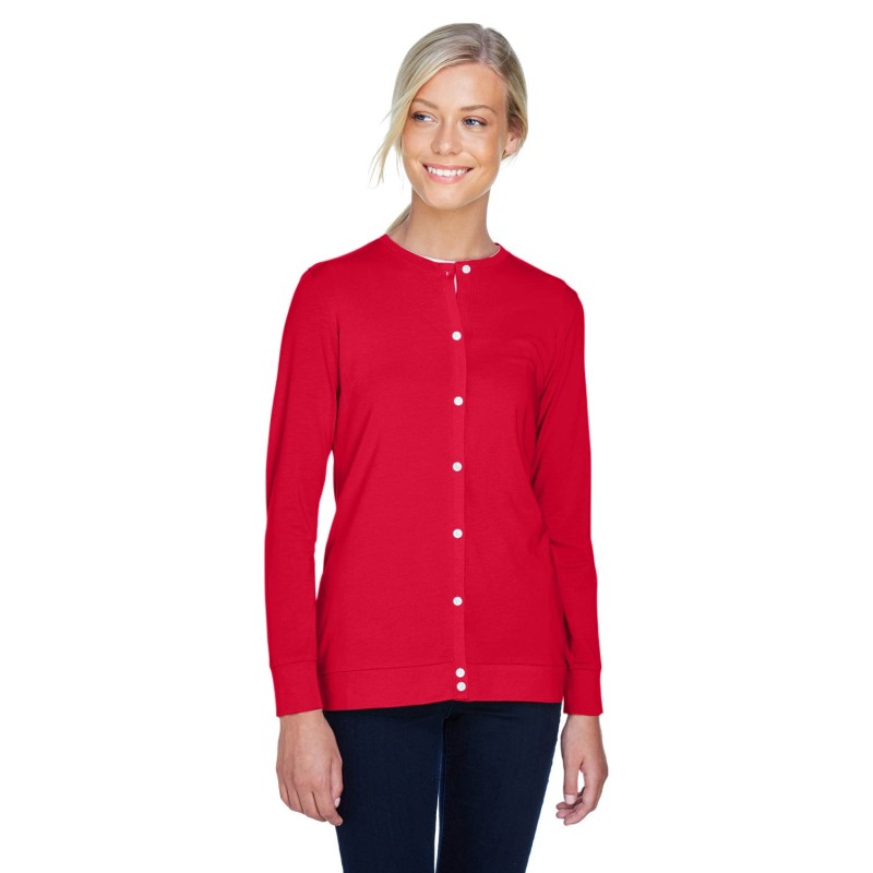Buy Devon & Jones DP181W Ladies Perfect Fit Ribbon Cardigan | ApparelChoice.ca