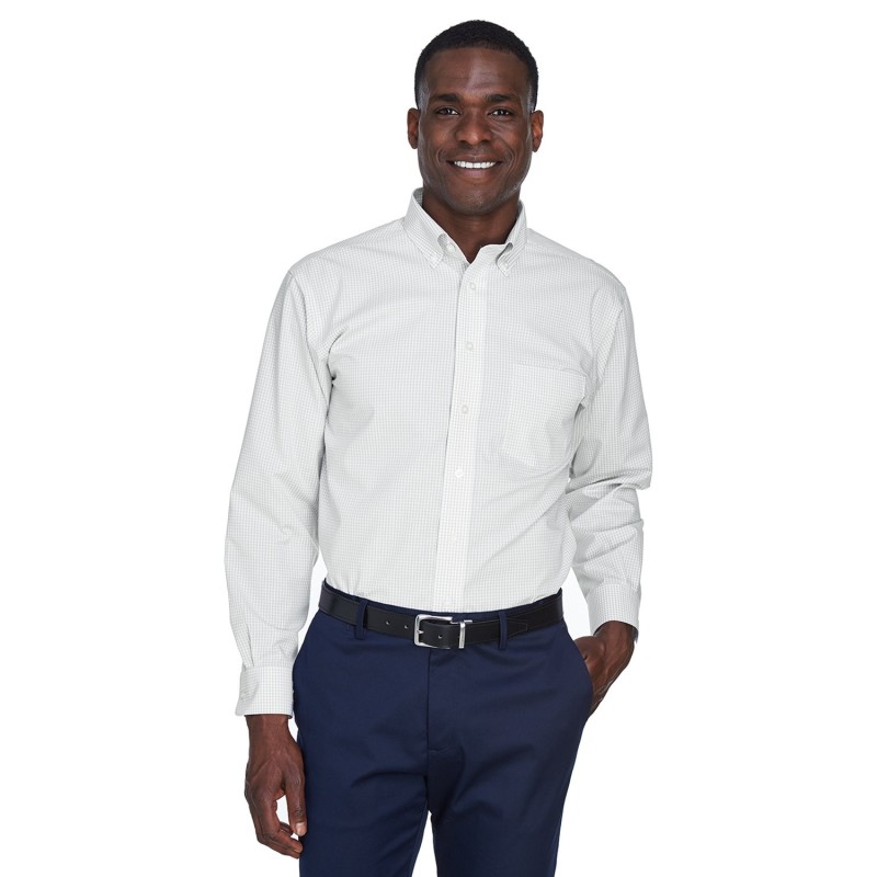 Buy Devon & Jones D640 Men's Crown Collection Gingham Check Woven Shirt | ApparelChoice.ca