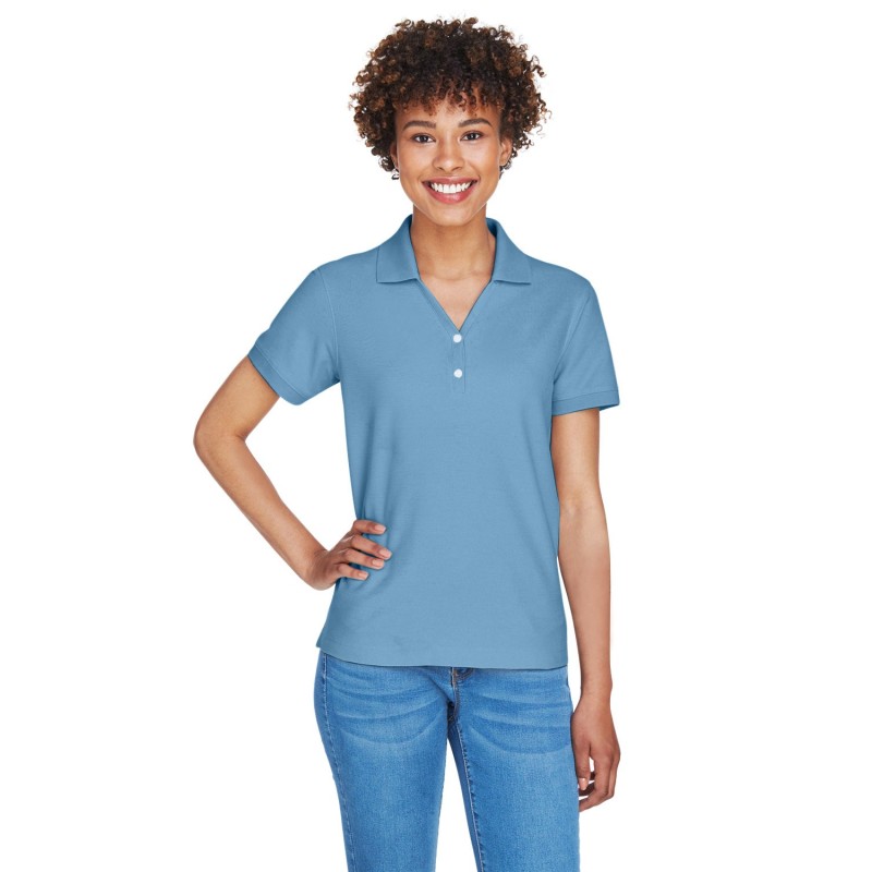 Buy Devon & Jones D100W Ladies Pima Pique Y-Collar Polo | ApparelChoice.ca