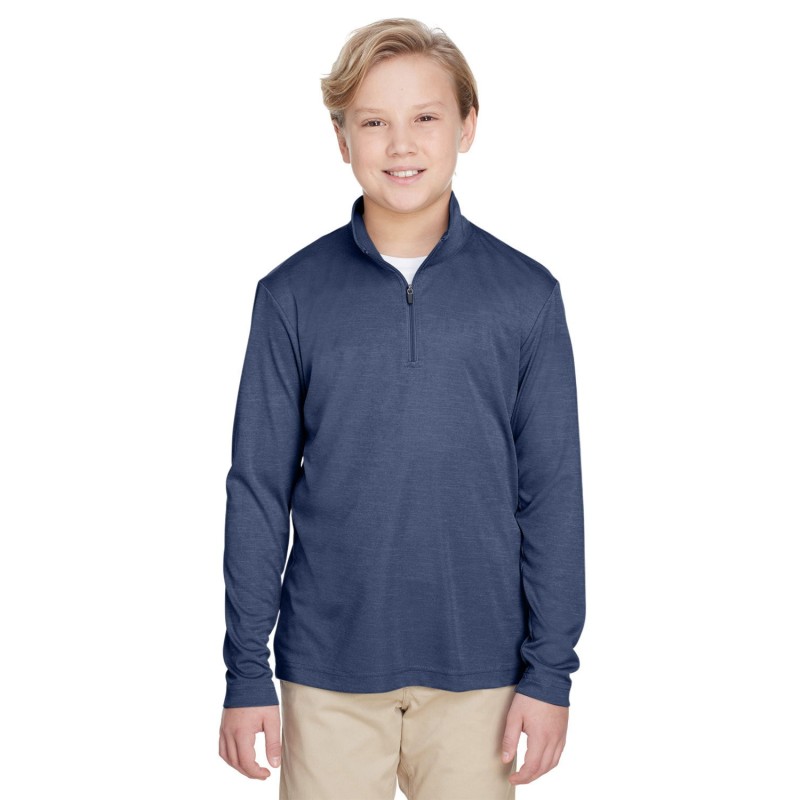Buy Team 365 TT31HY Youth Zone Sonic Heather Performance Quarter-Zip | ApparelChoice.ca