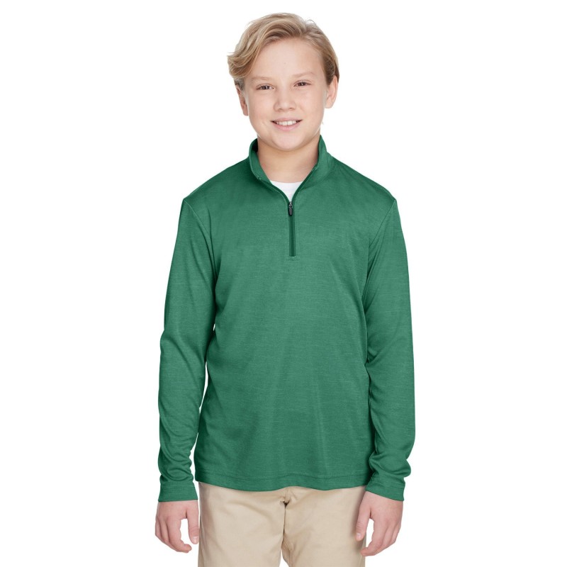 Buy Team 365 TT31HY Youth Zone Sonic Heather Performance Quarter-Zip | ApparelChoice.ca