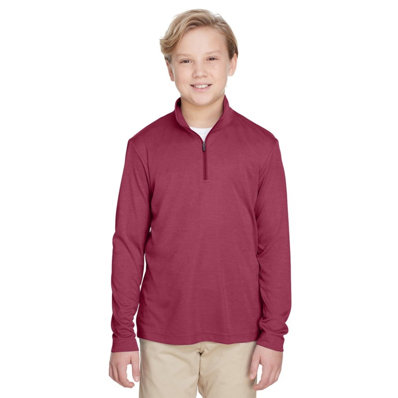 Buy Team 365 TT31HY Youth Zone Sonic Heather Performance Quarter-Zip | ApparelChoice.ca