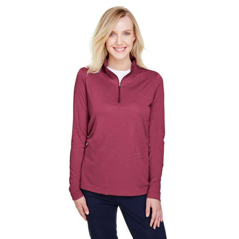 Buy Team 365 TT31HW Ladies Zone Sonic Heather Performance Quarter-Zip | ApparelChoice.ca