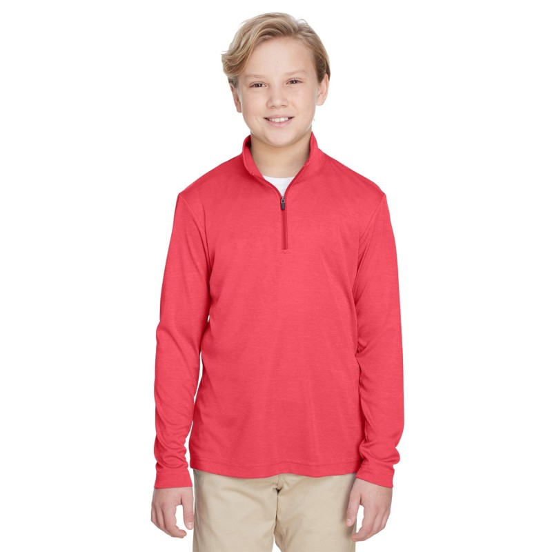 Buy Team 365 TT31HY Youth Zone Sonic Heather Performance Quarter-Zip | ApparelChoice.ca