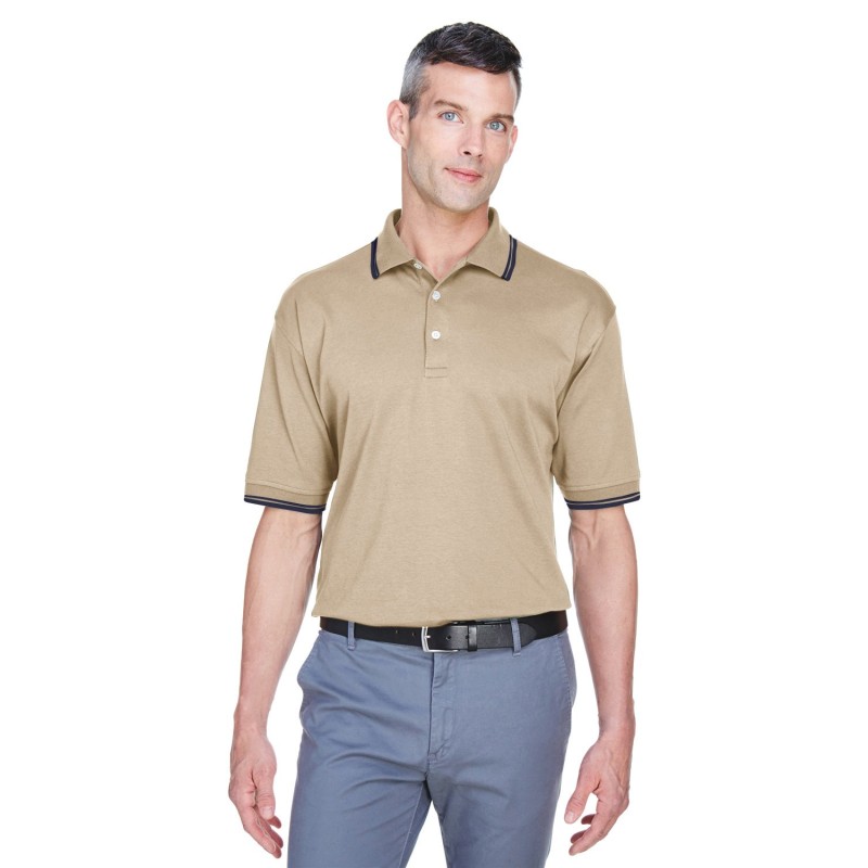 Buy Devon & Jones D140 Men's Tipped Perfect Pima Interlock Polo | ApparelChoice.ca