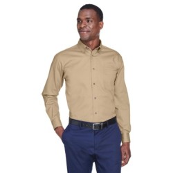 Buy Harriton M500 Men's Easy Blend Long-Sleeve Twill Shirt with Stain-Release | ApparelChoice.ca