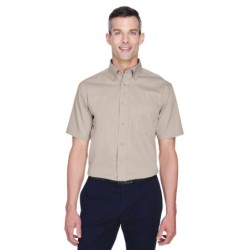 Buy Harriton M500S Men's Easy Blend Short-Sleeve Twill Shirt with Stain-Release | ApparelChoice.ca