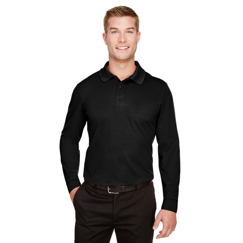 Buy Devon & Jones DG20LT CrownLux Performance Tall Plaited Long Sleeve Polo | ApparelChoice.ca