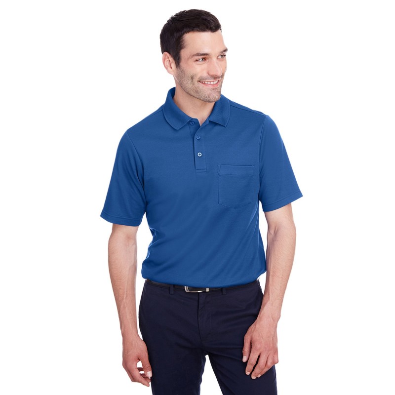 Buy Devon & Jones DG20P Men's CrownLux Performance Plaited Polo with Pocket | ApparelChoice.ca