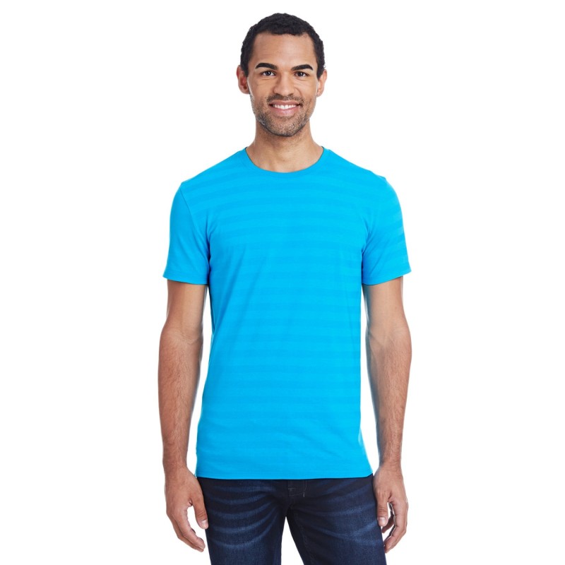 Buy Threadfast 152A Men's Invisible Stripe Short-Sleeve T-Shirt | ApparelChoice.ca