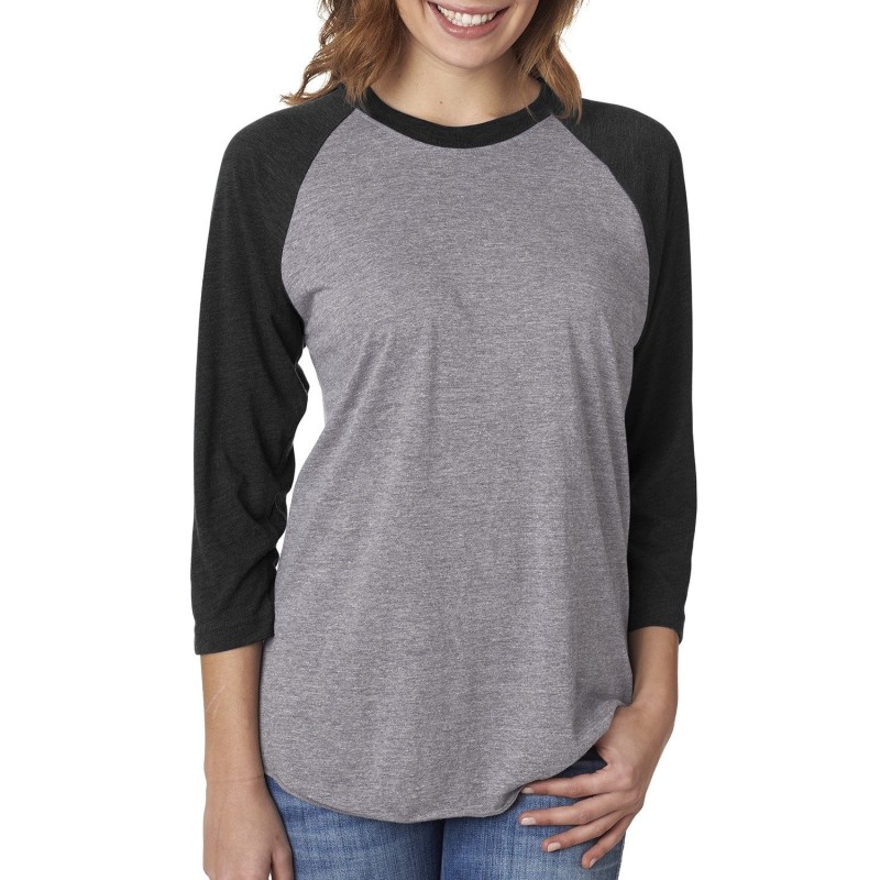 Buy Next Level Apparel 6051 Unisex Triblend 3/4-Sleeve Raglan | ApparelChoice.ca