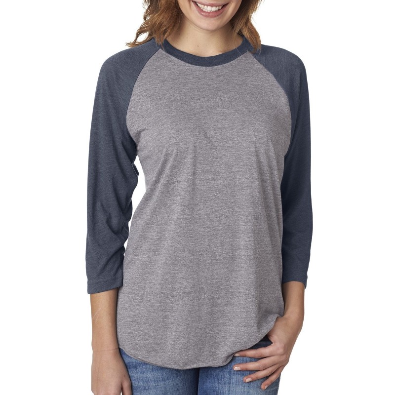 Buy Next Level Apparel 6051 Unisex Triblend 3/4-Sleeve Raglan | ApparelChoice.ca