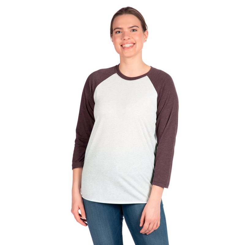 Buy Next Level Apparel 6051 Unisex Triblend 3/4-Sleeve Raglan | ApparelChoice.ca