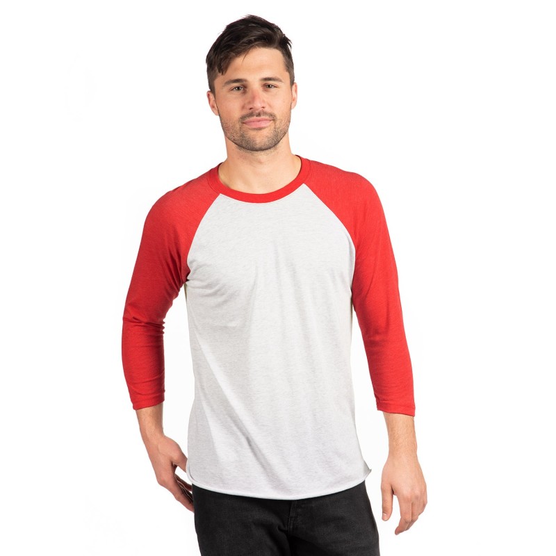 Buy Next Level Apparel 6051 Unisex Triblend 3/4-Sleeve Raglan | ApparelChoice.ca