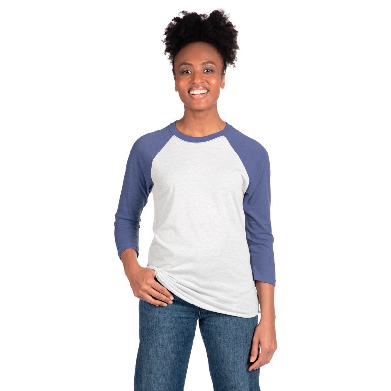 Buy Next Level Apparel 6051 Unisex Triblend 3/4-Sleeve Raglan | ApparelChoice.ca