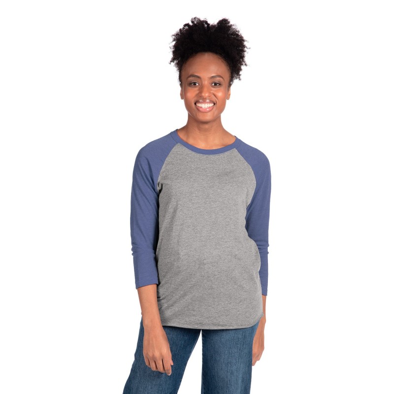 Buy Next Level Apparel 6051 Unisex Triblend 3/4-Sleeve Raglan | ApparelChoice.ca