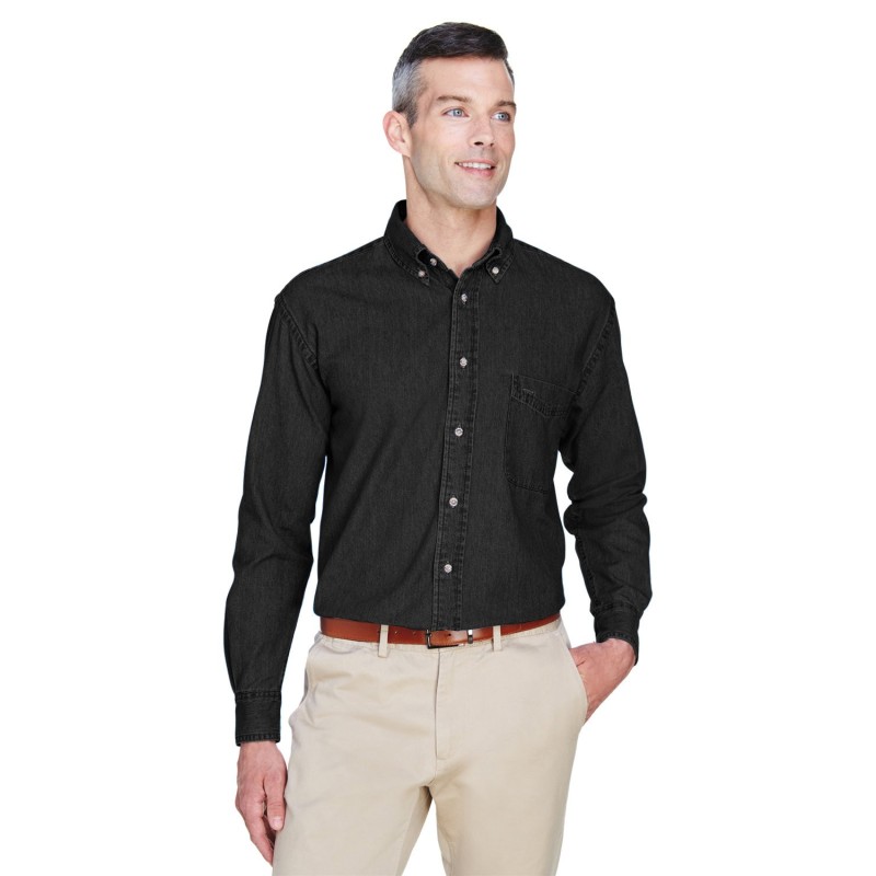 Buy Harriton M550T Men's Tall Long-Sleeve Denim Shirt | ApparelChoice.ca