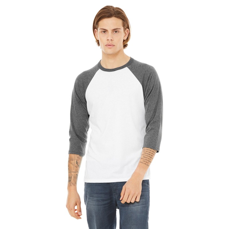Buy Bella + Canvas 3200 Unisex 3/4-Sleeve Baseball T-Shirt | ApparelChoice.ca