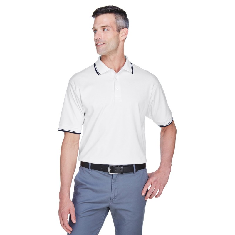 Buy Devon & Jones D140 Men's Tipped Perfect Pima Interlock Polo | ApparelChoice.ca