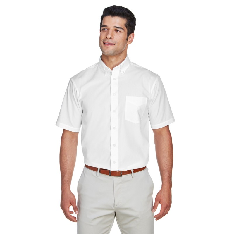 Buy Devon & Jones D620S Men's Crown Woven Collection Solid Broadcloth Short-Sleeve Shirt | ApparelChoice.ca