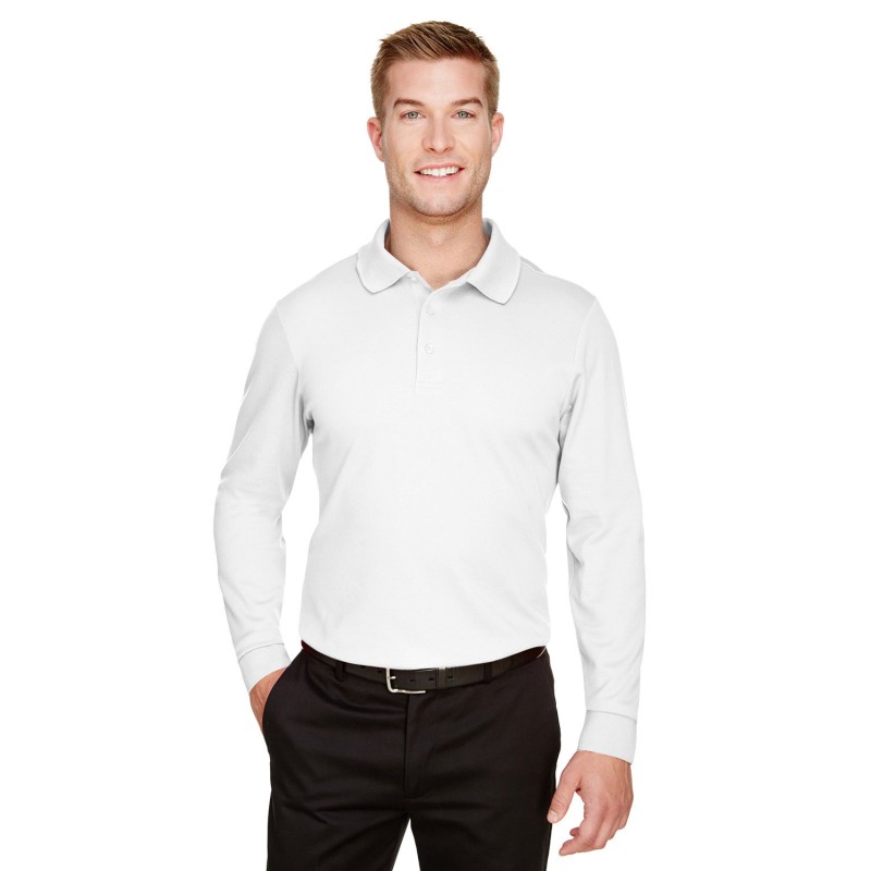Buy Devon & Jones DG20L CrownLux Performance Men's Plaited Long Sleeve Polo | ApparelChoice.ca